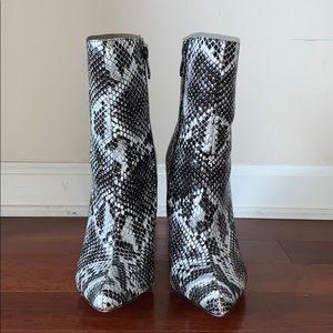 Prettylittlethings Snakeskin Ankle Leather Boots